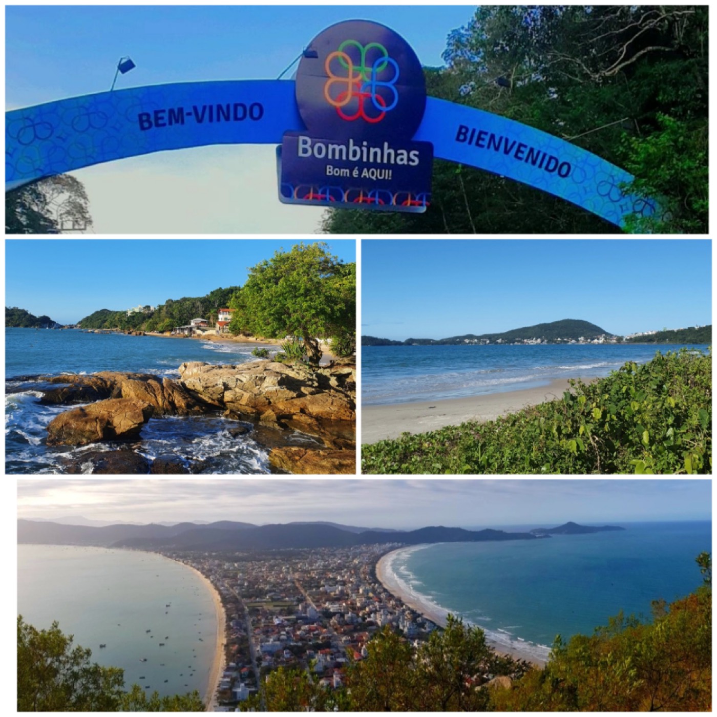 Foto real de referência turística de Bombinhas, Brasil