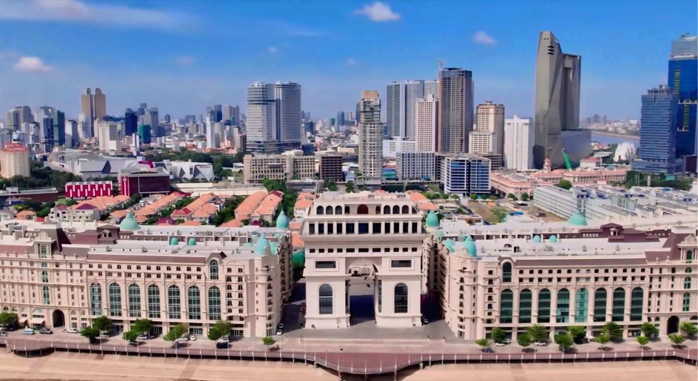 Foto real de referência turística de Phnom Penh, Camboja