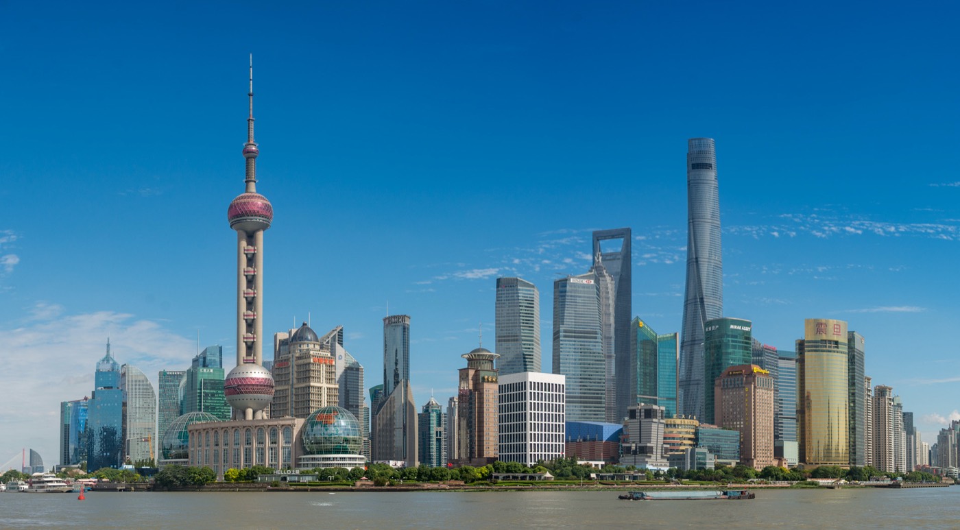 Foto real de referência turística de Xangai, China